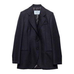 Prada Tailored Black Jacket With Fur Collar - NWT